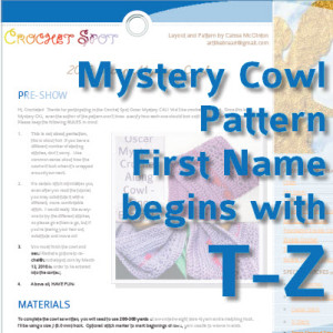 Oscar Mystery Cowl Pattern Graphic t-z by Caissa McClinton @artlikebread for @crochetspot