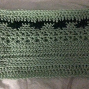 Brenda's cowl looks great with the green and black.