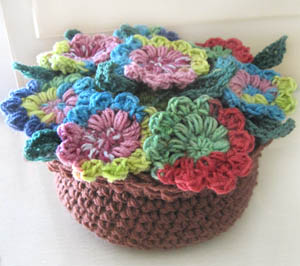 crochet potpourri flower pot