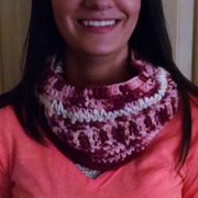Check out Gayle's cowl with the pretty pinks.