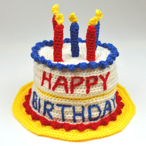 crochet birthday cake hat