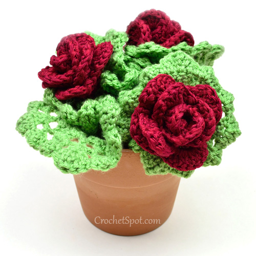 crochet rose bush scrubbie set