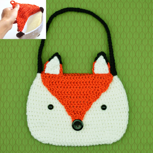 crochet fox purse