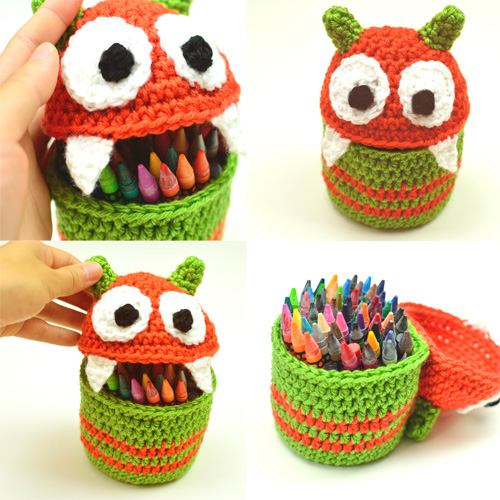crochet monster container