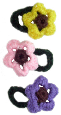 crochet flower-hair-tie