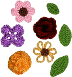 crochet flower appliques