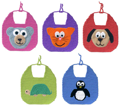 crochet animal baby bibs