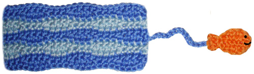 crochet fish and ocean bookmark