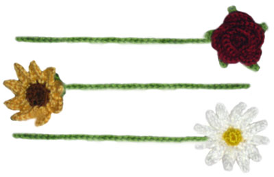 crochet flower bookmarks