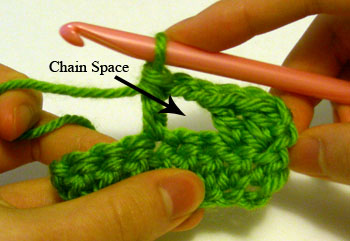 crochet chain space