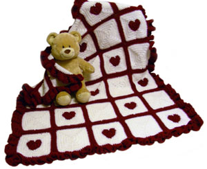 crochet heart blanket