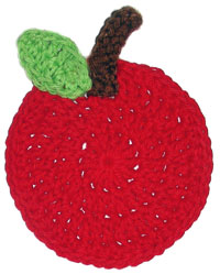 crochet apple coaster