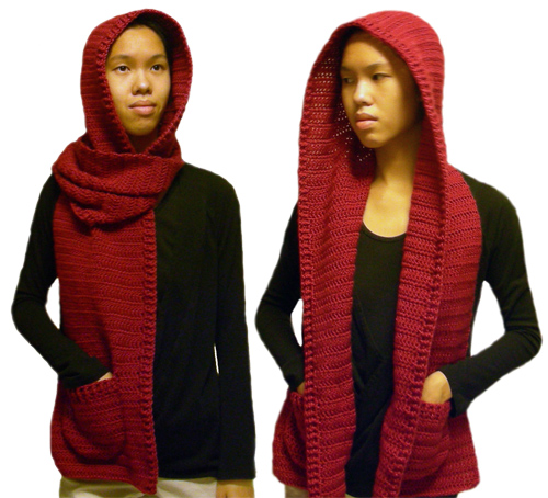 Crochet Spot » Blog Archive » Crochet Pattern: Hooded Scarf – 3 Sizes -  Crochet Patterns, Tutorials and News