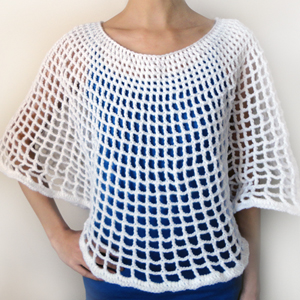crochet circular mesh poncho