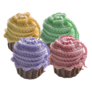 crochet cupcake drawstring bag