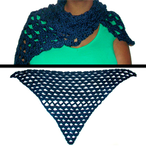 crochet open shell triangle scarf