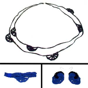 crochet medallion jewelry set