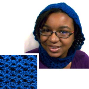 crochet airy hooded cowl
