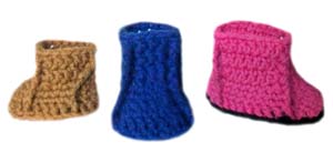 crochet faux seam booties