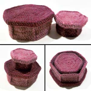 crochet hexagonal nesting boxes