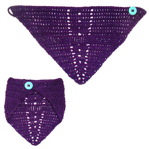 crochet buttoned kerchief