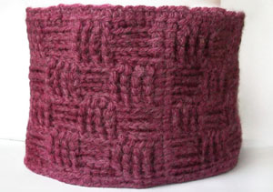 crochet tunisian checkerboard neckwarmer