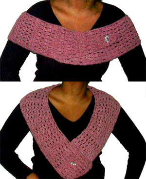 crochet crescent scarf
