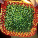 I'm loving the colors on Claire's dishcloth.
