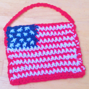 Emma turned the flag pattern into a bag.