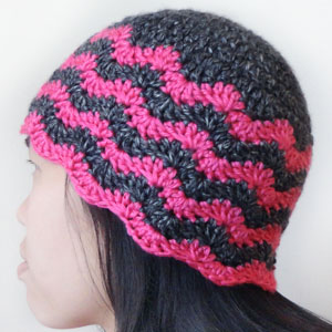 crochet chevron beanie