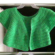 Stephanie crocheted this bolero in bright green.
