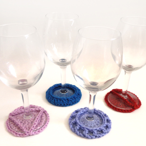 crochet wine glass coasters