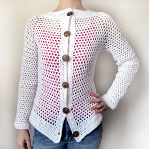 crochet mesh cardigan sweater