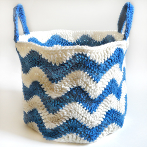 crochet chevron basket