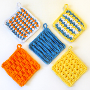 crochet square scrubbie set