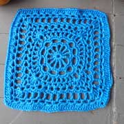 Daelynn crocheted this lovely blue square.