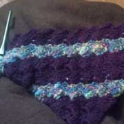 Aletha is working on this striped corner to corner blanket.