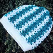 Debbie crocheted this cute, striped beanie.