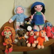 Ellen finished crocheting a lot of dolls and monkeys.