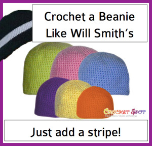 Crochet a Beanie Like Will Smith's Just Add a Stripe to Rachel's Pattern on @crochetspot by Caissa McClinton @artlikebread