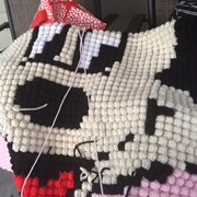 Christine is working on this mickey mouse blanket.