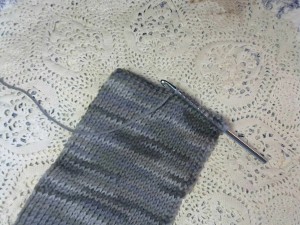 Tunisian Knit Stitch Scarf on a regular hook