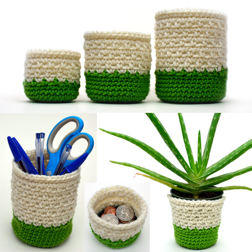 crochet mini storage containers