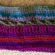 I'm loving all the colors in Julie's cowl.