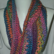 Susanne's cowl uses a yarn with fantastic color.