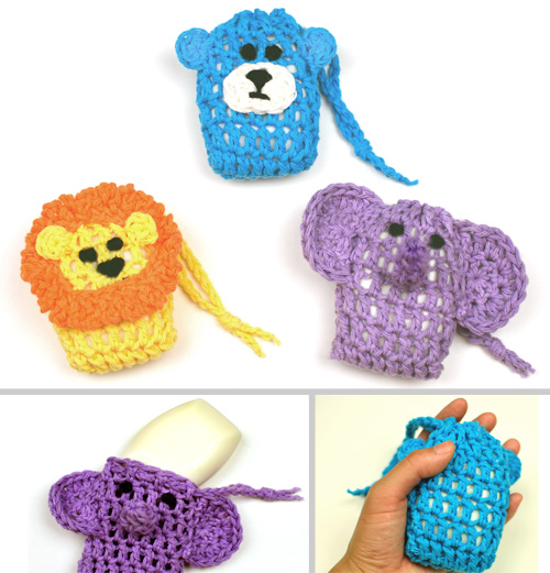 crochet animal soap savers