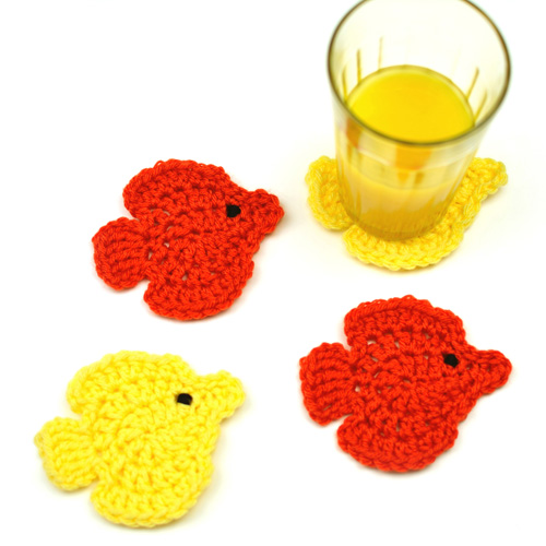 crochet fish coasters