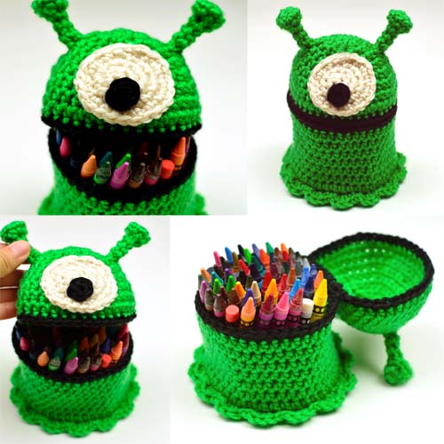 crochet alien container