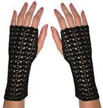 Striping Shells Fingerless Gloves