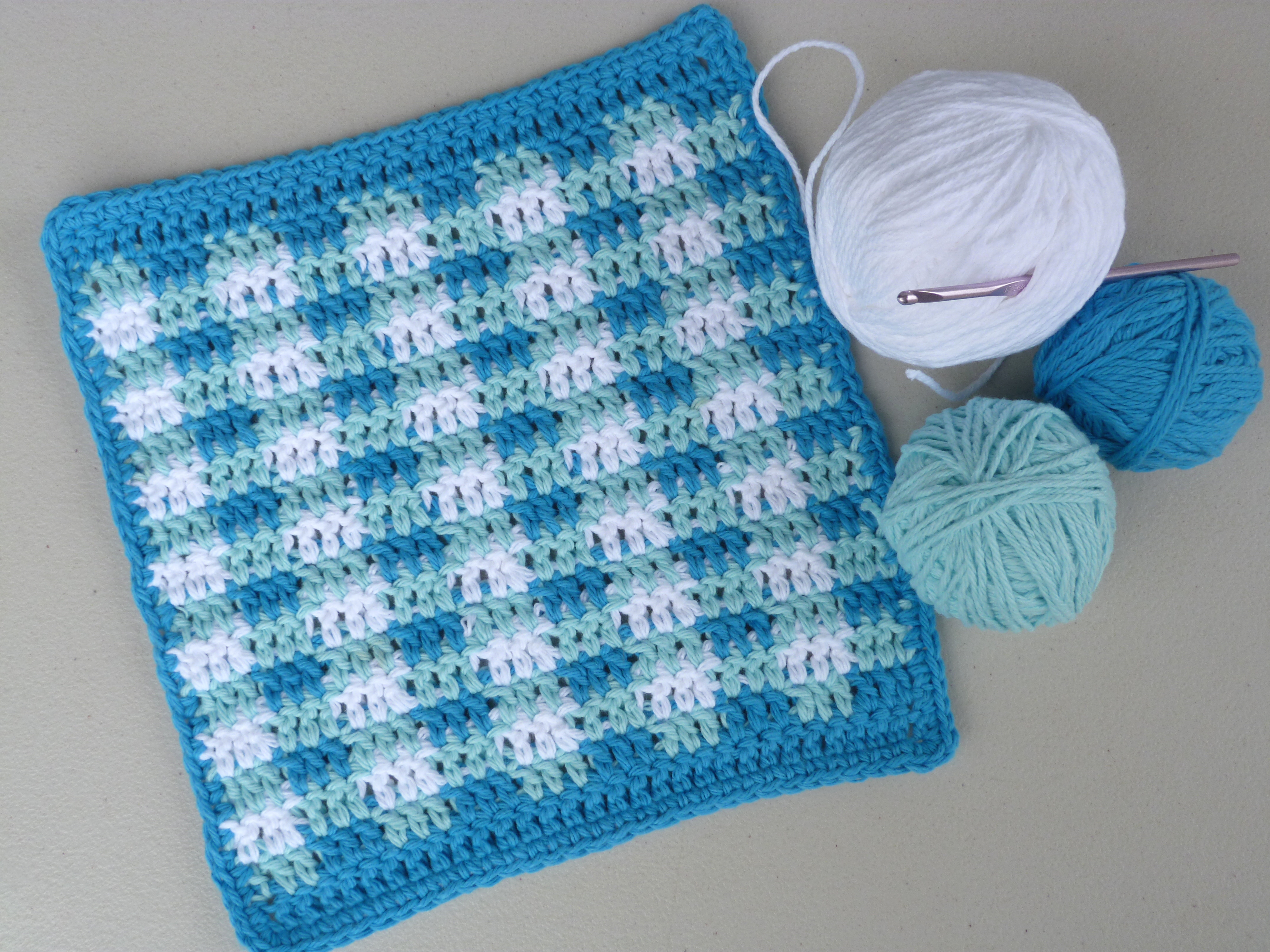Frozen Plaid Dishcloth | Crochet Spot